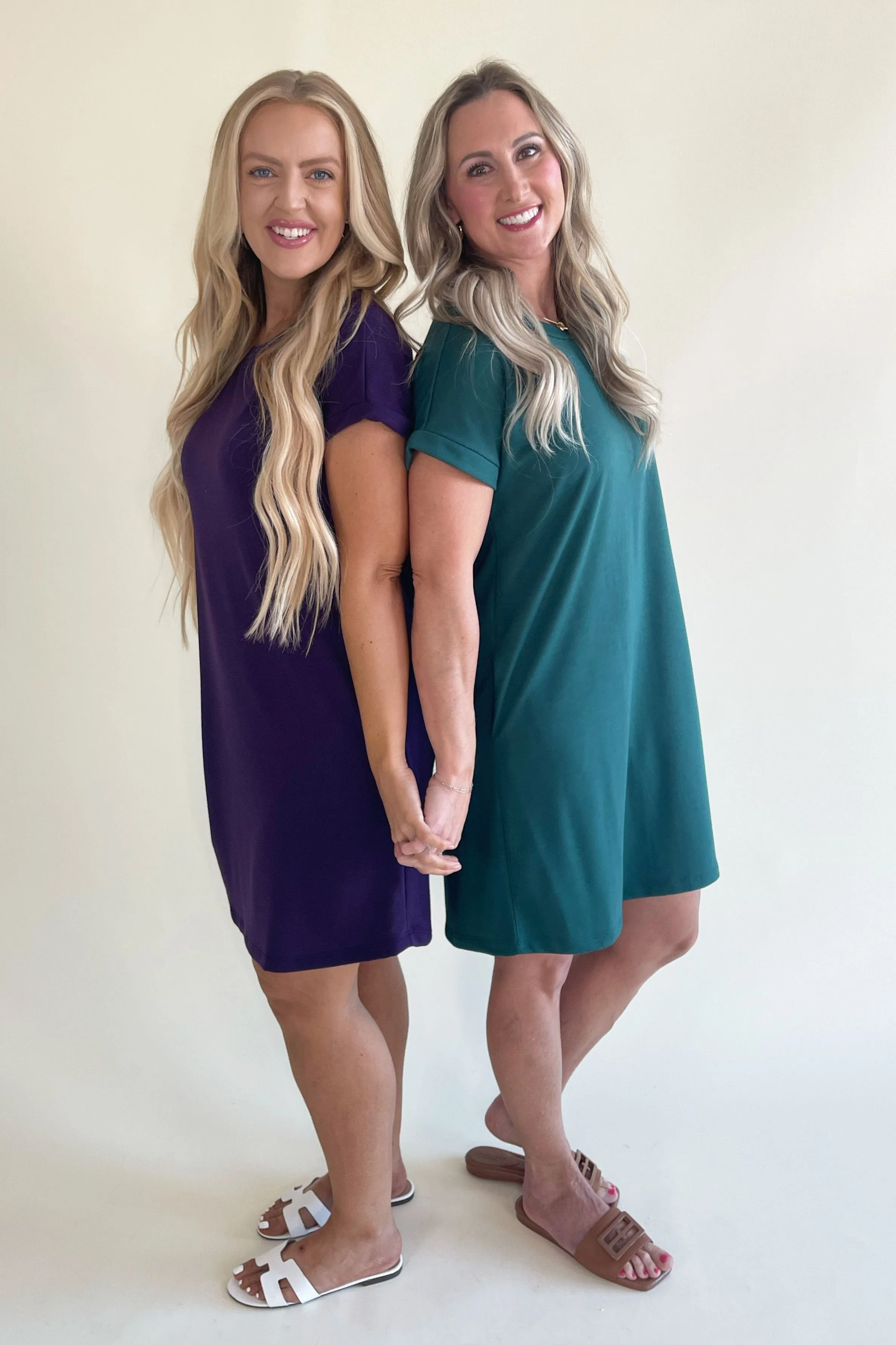 Round Neck Solid Everyday Dress