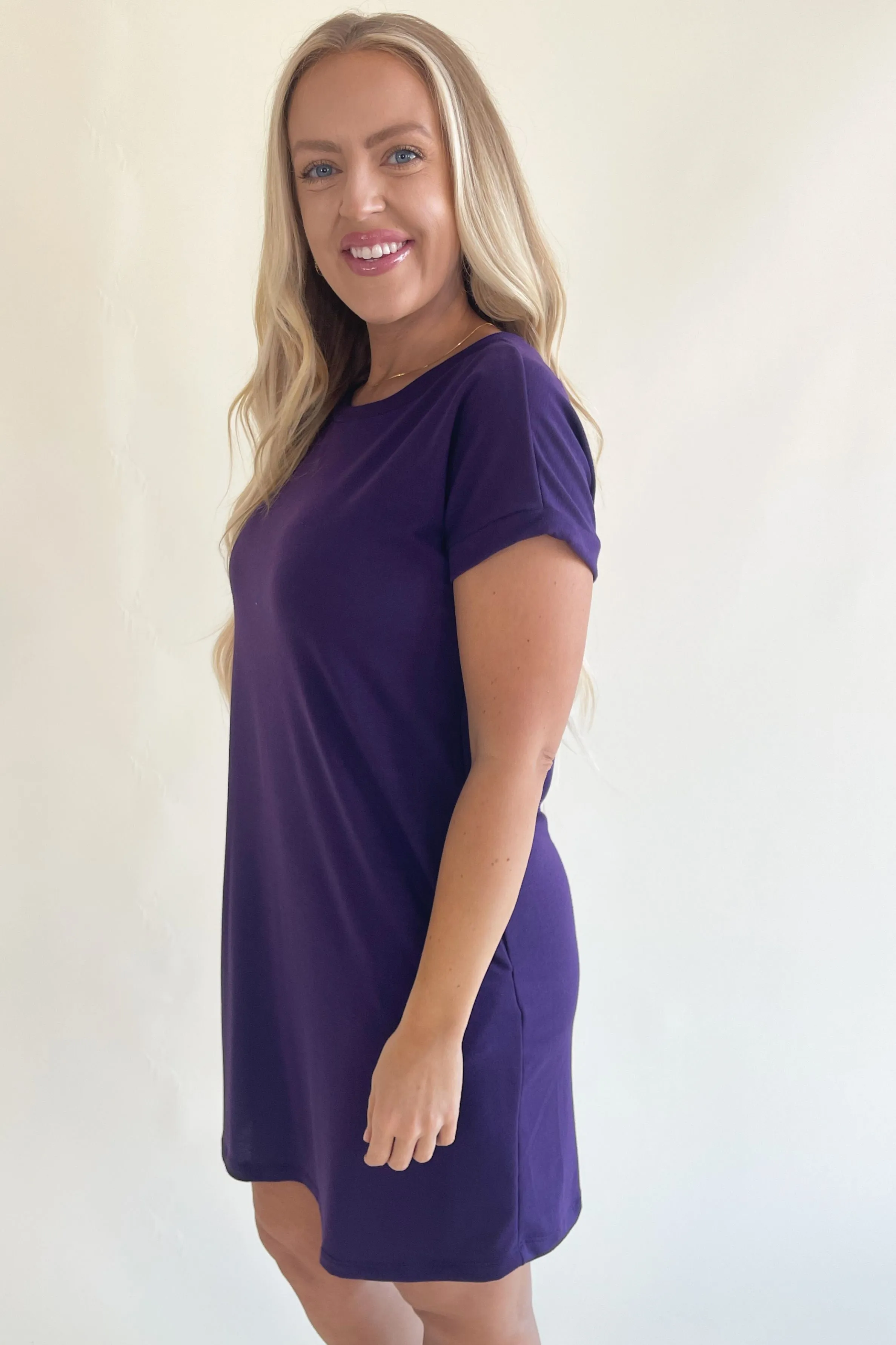 Round Neck Solid Everyday Dress