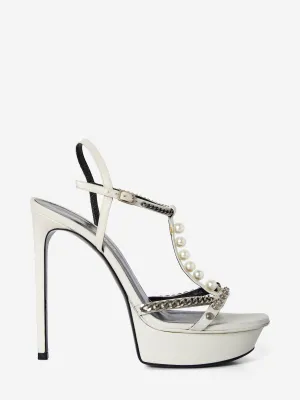 SAINT LAURENT LEATHER PEARL HEELS