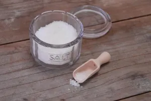 Salt Pot with Wooden Scoop