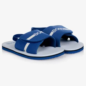 SANDALS W/SCRATCH FASTENER/ELASTIC ANKLE STRAP, ROYAL BLUE