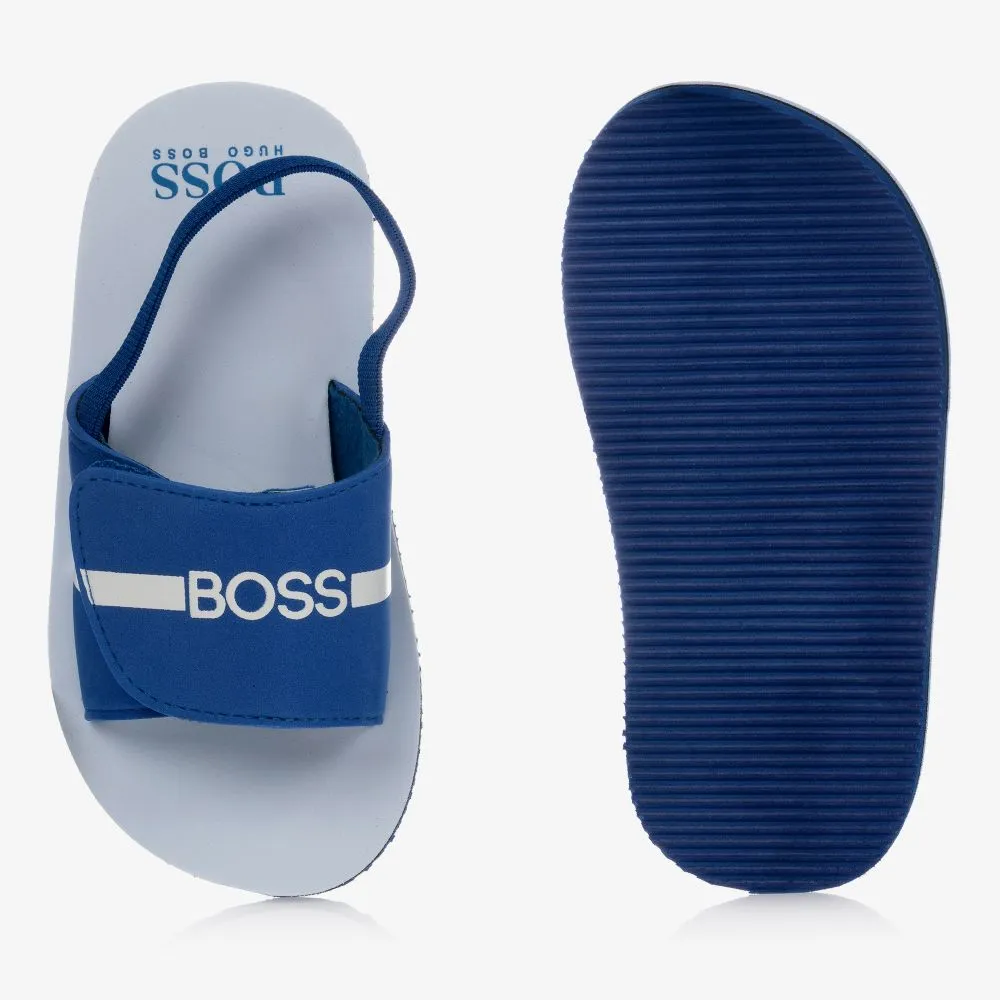 SANDALS W/SCRATCH FASTENER/ELASTIC ANKLE STRAP, ROYAL BLUE
