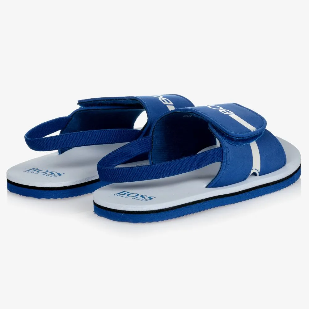 SANDALS W/SCRATCH FASTENER/ELASTIC ANKLE STRAP, ROYAL BLUE