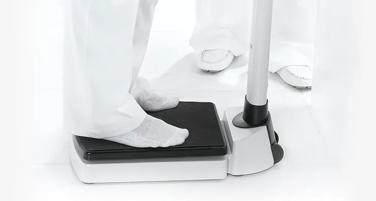 seca 704 - Class III high capacity digital column scale, extremely robust large base, BMI, Wirelessly Connectivity