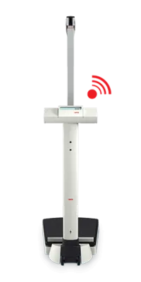 seca 704s - Class III high capacity digital column scale (rear facing display), extremely robust large base, BMI, Wirelessly Connectivity - integrated height measure