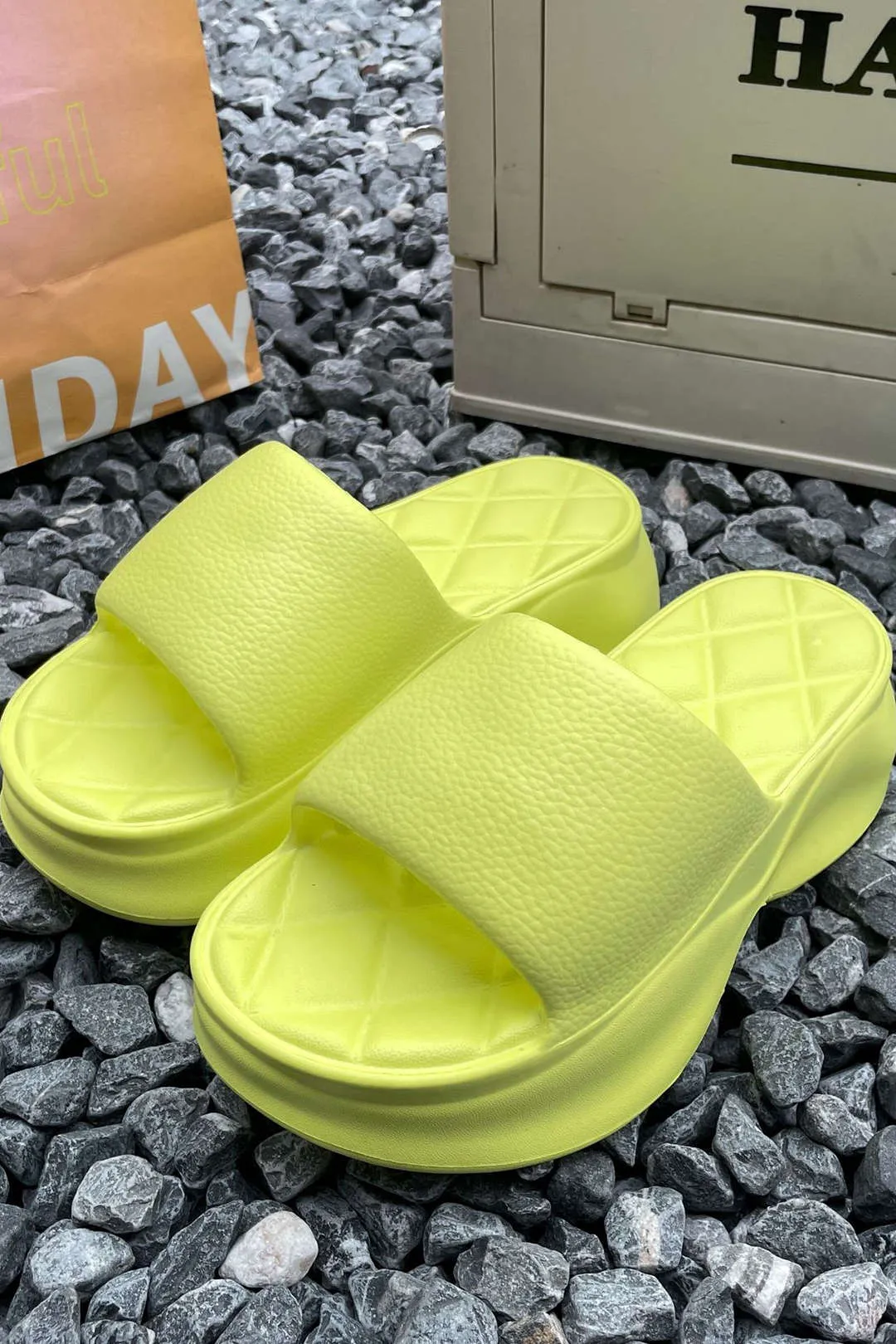 Selene - Trendy Quilted Platform Woman's Slide Sandals