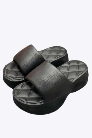 Selene - Trendy Quilted Platform Woman's Slide Sandals