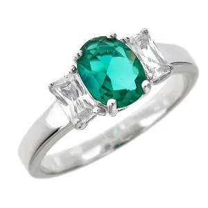 Silver and Emerald Ring