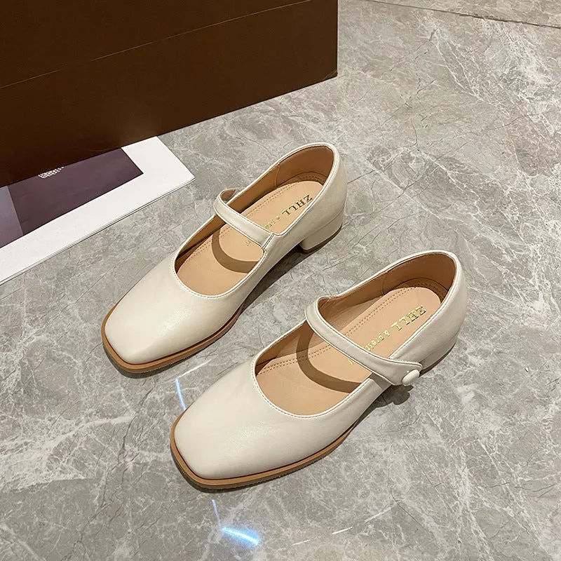 Silver Mary Jane Shoes Comfortable Large Size Women's Shoes