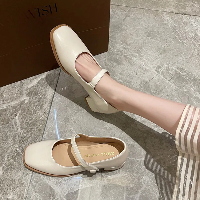 Silver Mary Jane Shoes Comfortable Large Size Women's Shoes