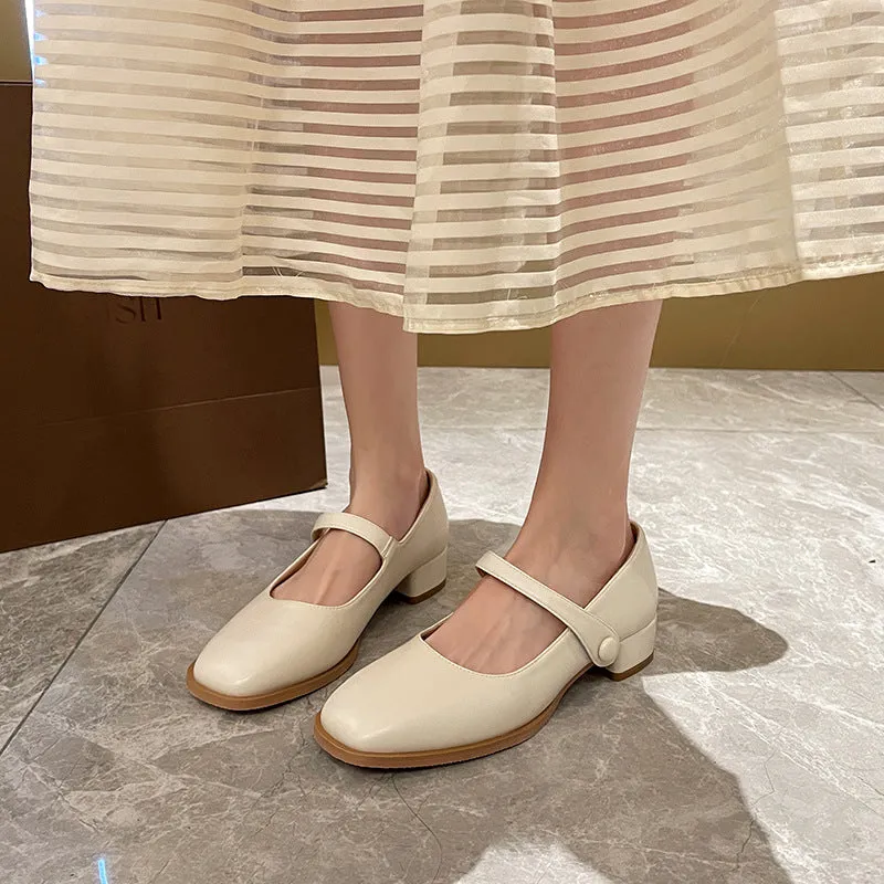 Silver Mary Jane Shoes Comfortable Large Size Women's Shoes