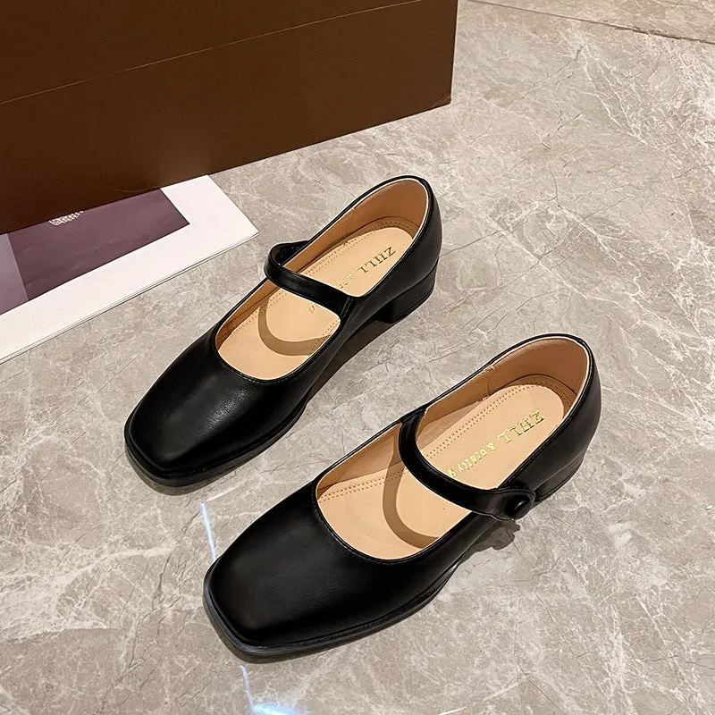 Silver Mary Jane Shoes Comfortable Large Size Women's Shoes
