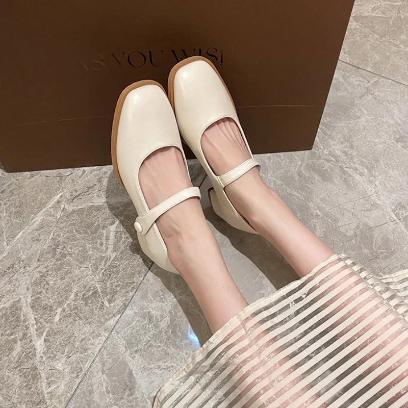 Silver Mary Jane Shoes Comfortable Large Size Women's Shoes