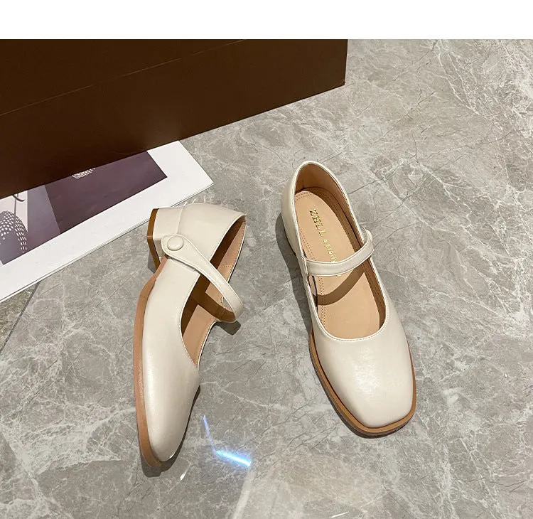 Silver Mary Jane Shoes Comfortable Large Size Women's Shoes