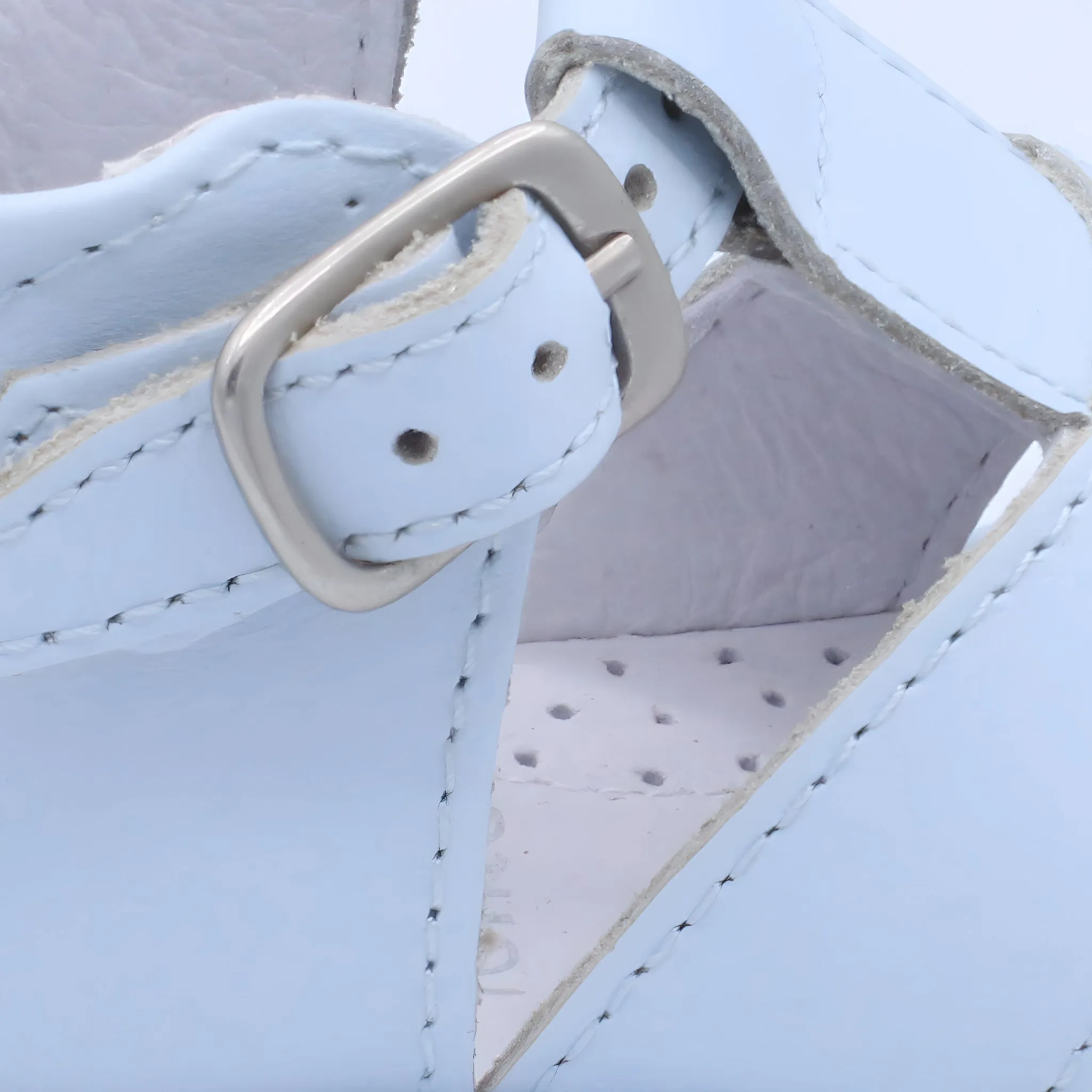 'Silvio' Boys Pale Blue Leather T-Bar Sandals