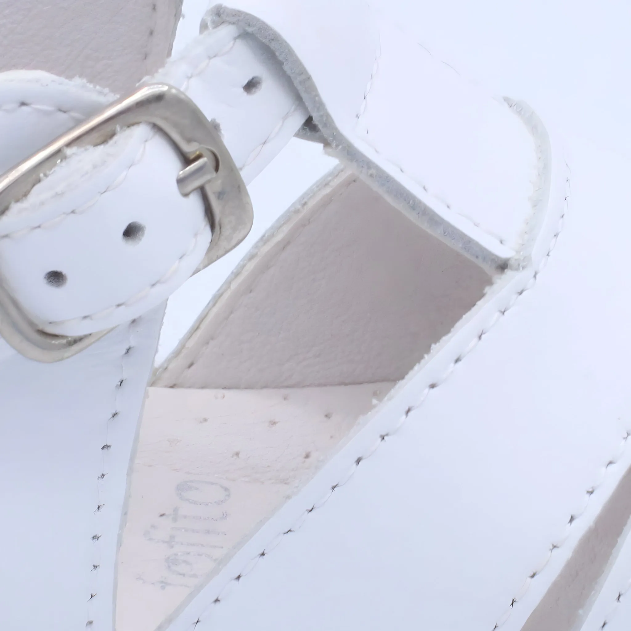 'Silvio' Boys White Leather T-Bar Sandals
