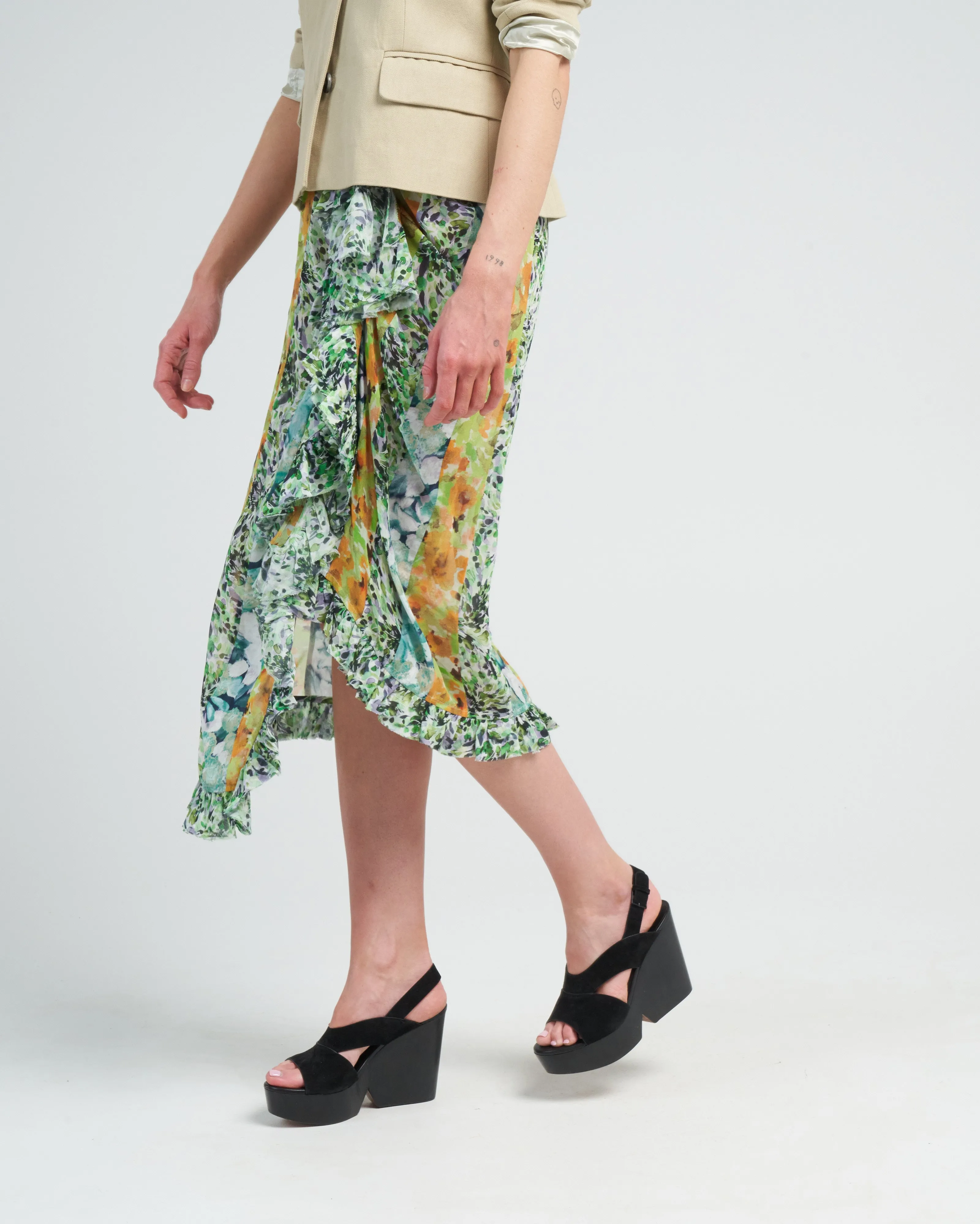 sina patch skirt - yellow