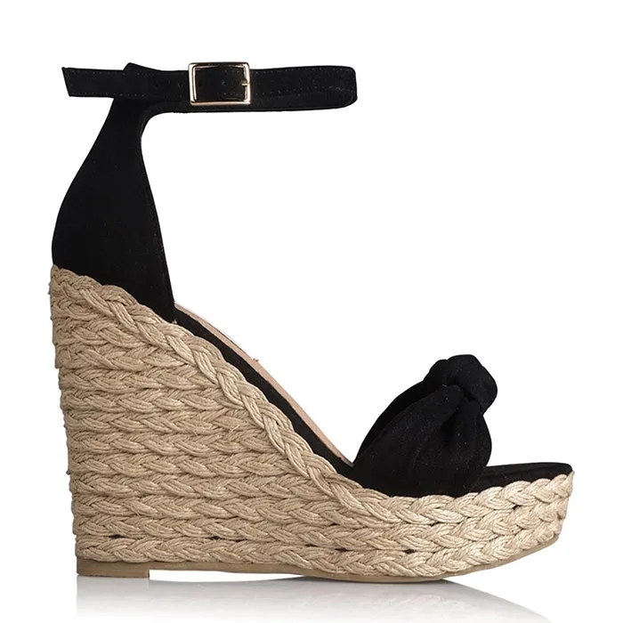 Skala Suede Wedges - Black