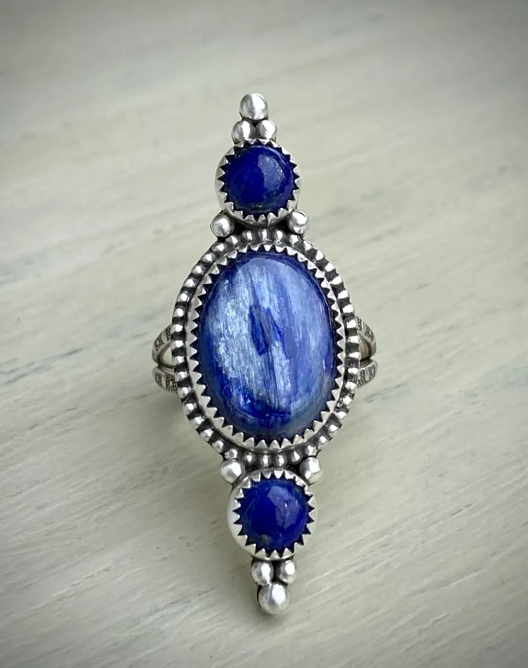 •Sky High• Lapis Lazuli & Kyanite Ring