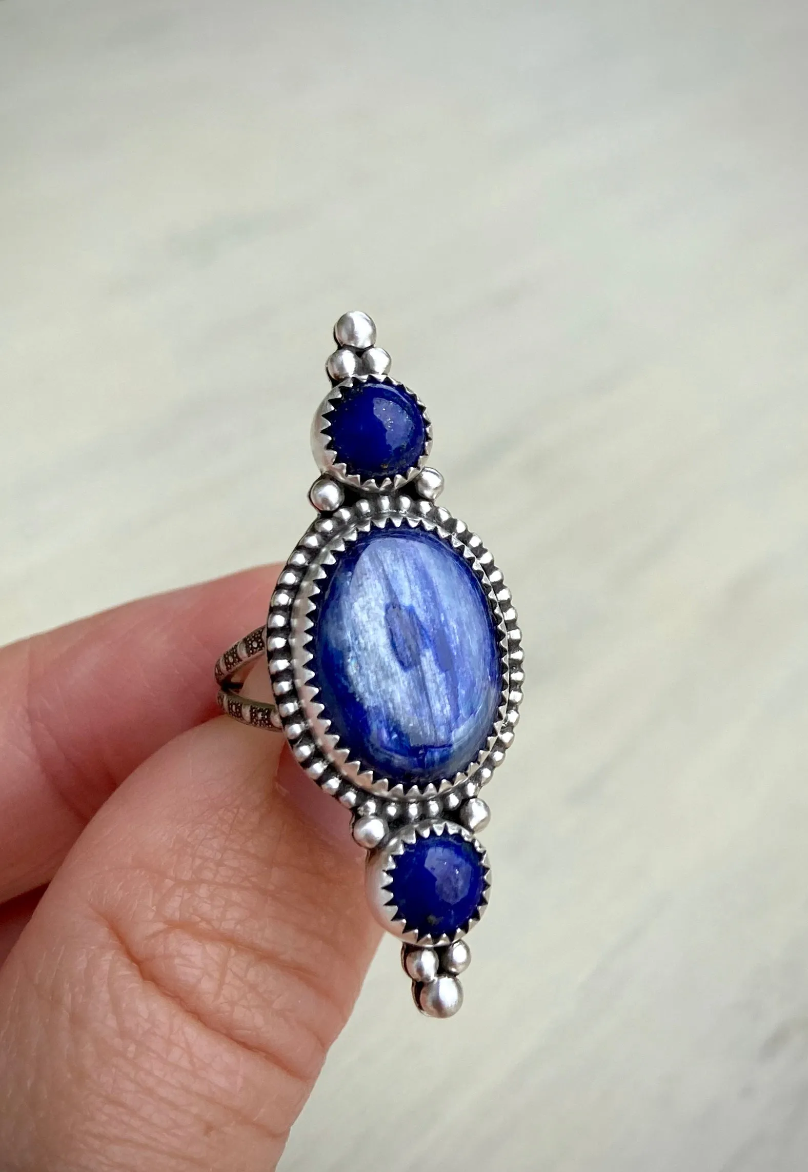 •Sky High• Lapis Lazuli & Kyanite Ring
