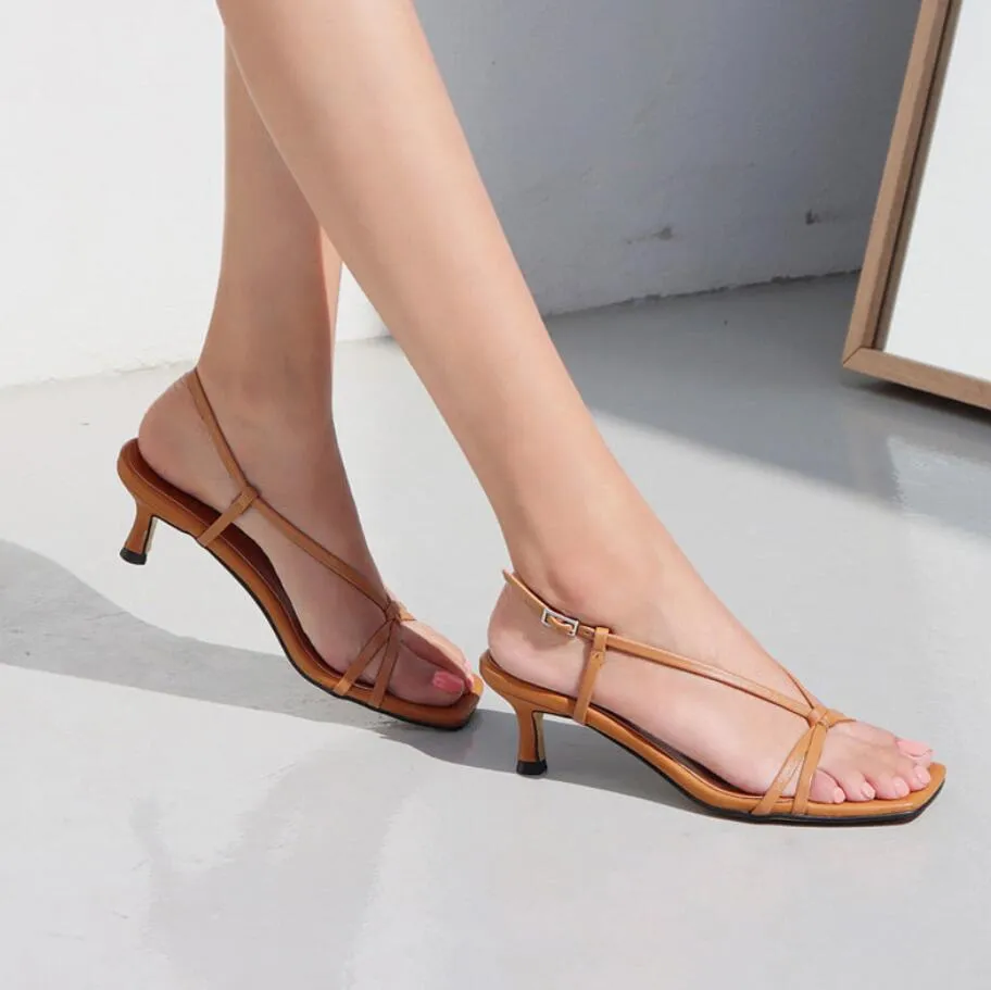 Small Size 3 Kitten Heel Strap Sandals GS399
