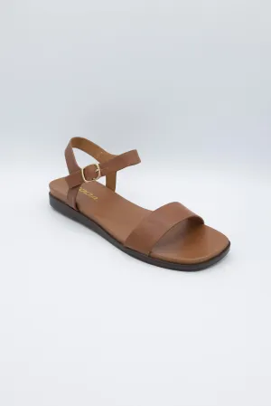 Soda Riddle Band Square Toe Sandals for Women in Tan | RIDDLE-S TAN