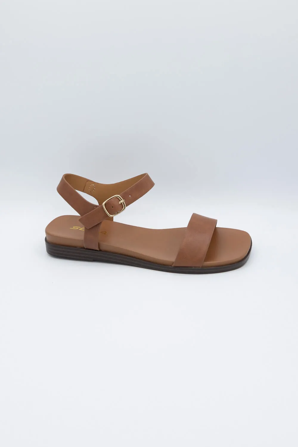 Soda Riddle Band Square Toe Sandals for Women in Tan | RIDDLE-S TAN