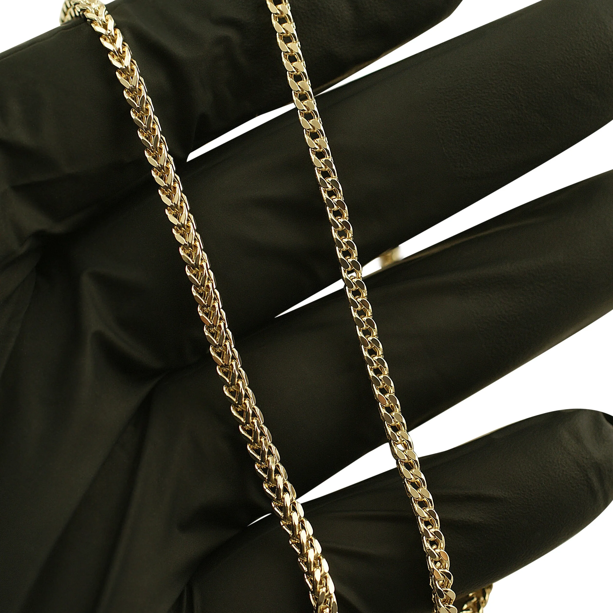 Solid 10K Gold 3mm Franco Chain
