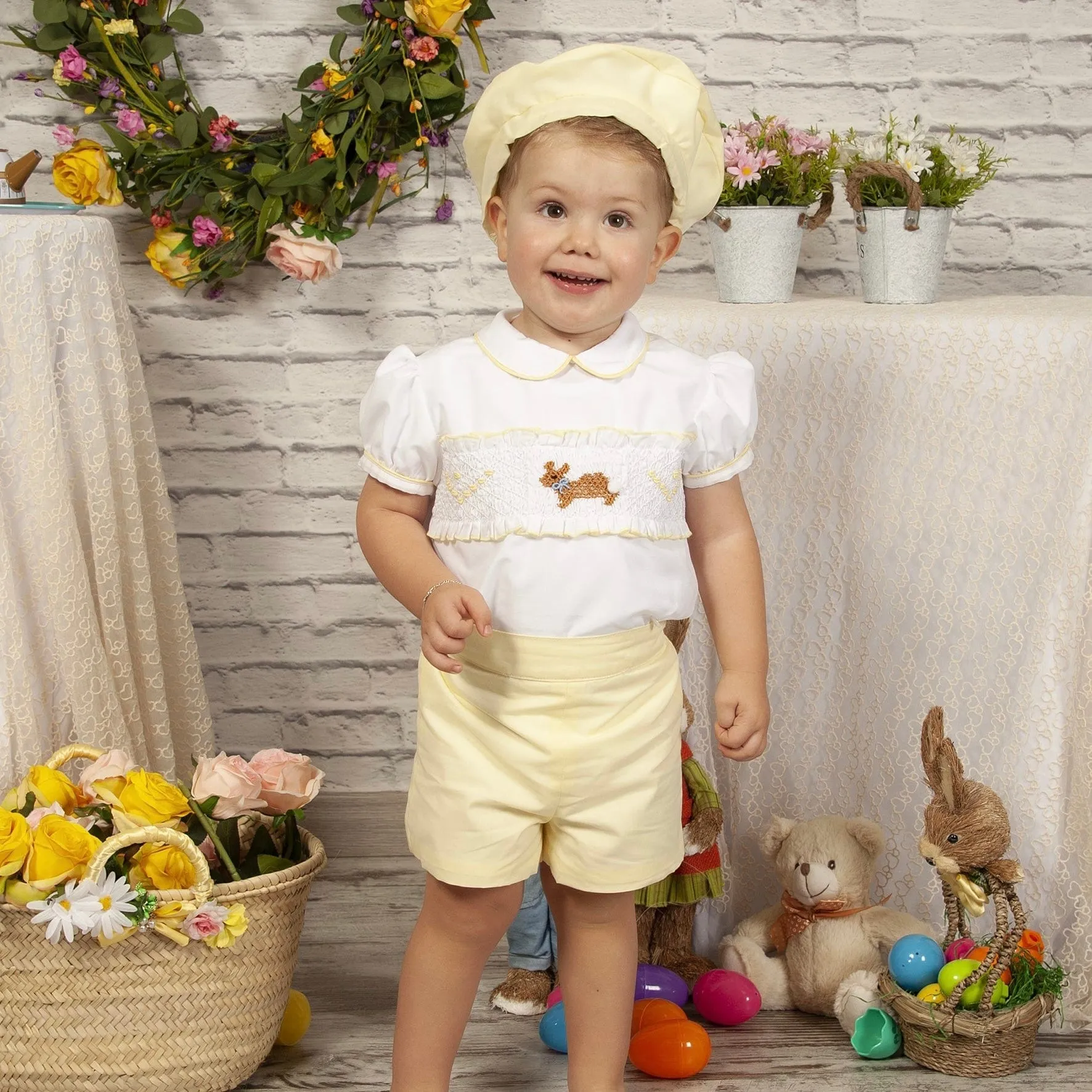 SONATA - Rabbit Smock Short Set - Yellow