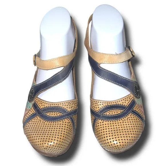 Spring Step L'Artiste Parkway Mary Jane Flat Tan EU 41 US 10/10.5 Wearable Art