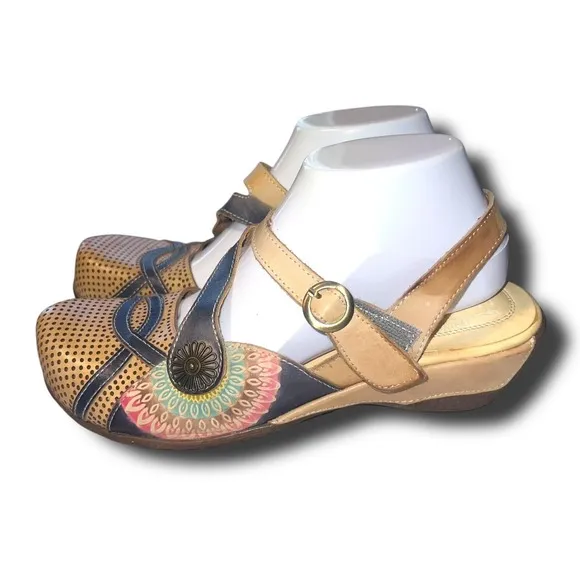 Spring Step L'Artiste Parkway Mary Jane Flat Tan EU 41 US 10/10.5 Wearable Art