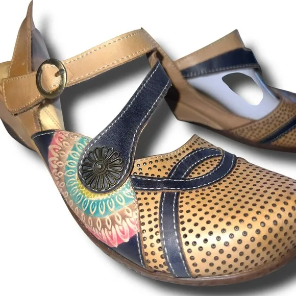 Spring Step L'Artiste Parkway Mary Jane Flat Tan EU 41 US 10/10.5 Wearable Art