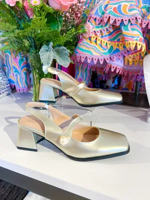 Squared Mary Jane Heel Mule