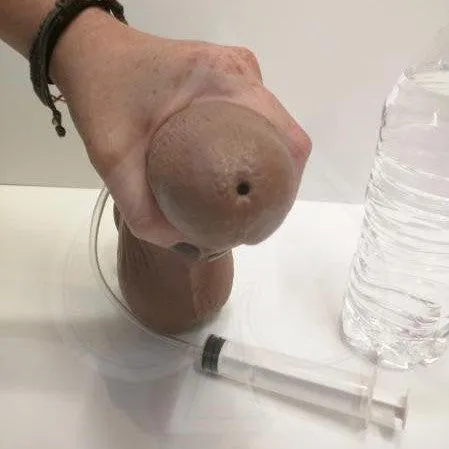 Squirting Realistic Cock Large Ejaculating Suction Cup Dildo - Caramel
