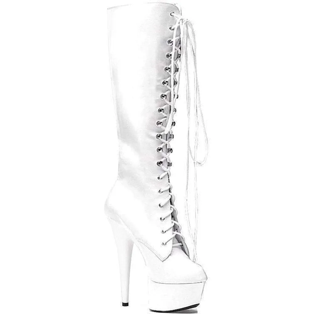 SS-609-JUNGLE Platform Boot  | White Patent