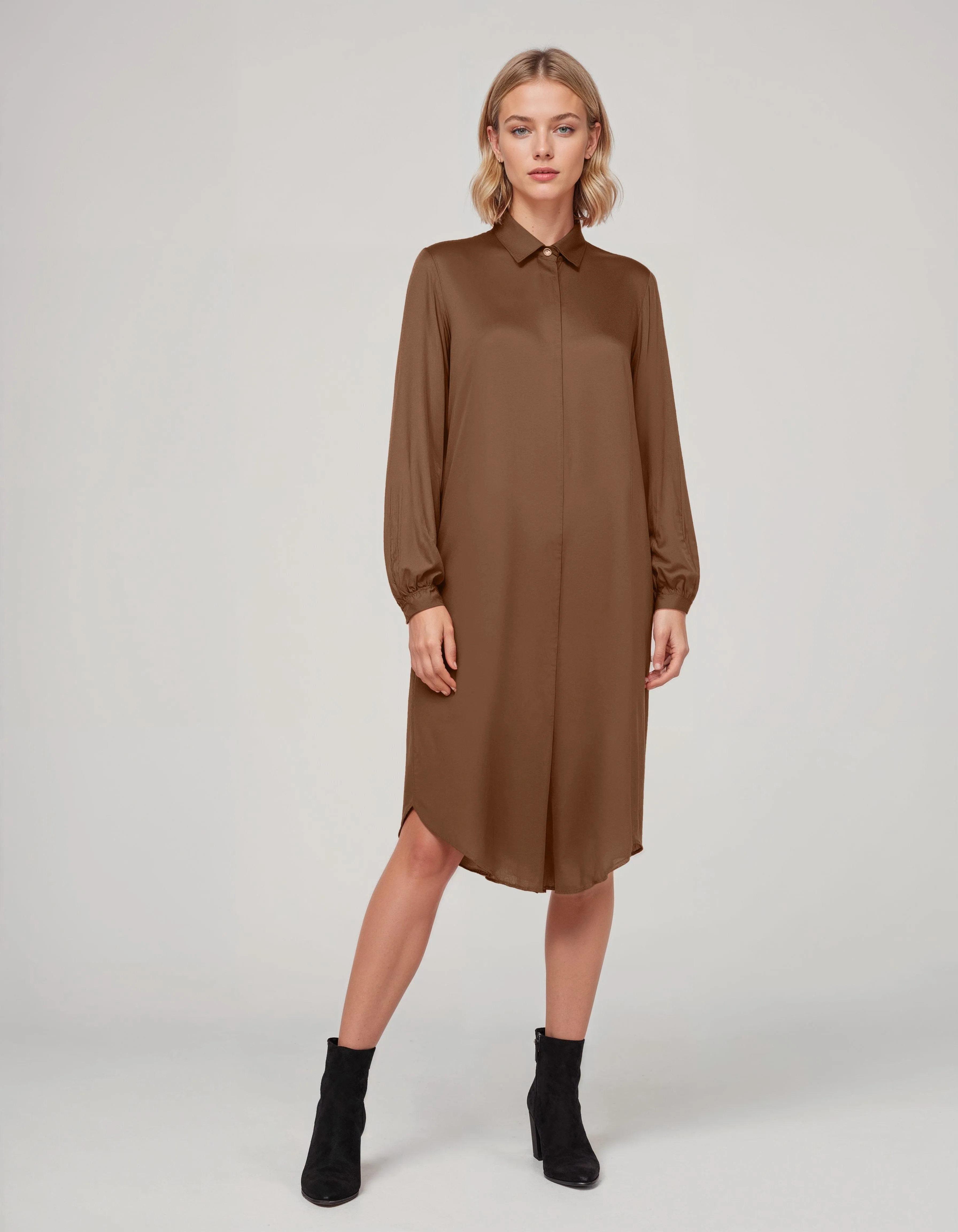 Stella Satin TENCEL™ Shirt Dress | Multiple Colours
