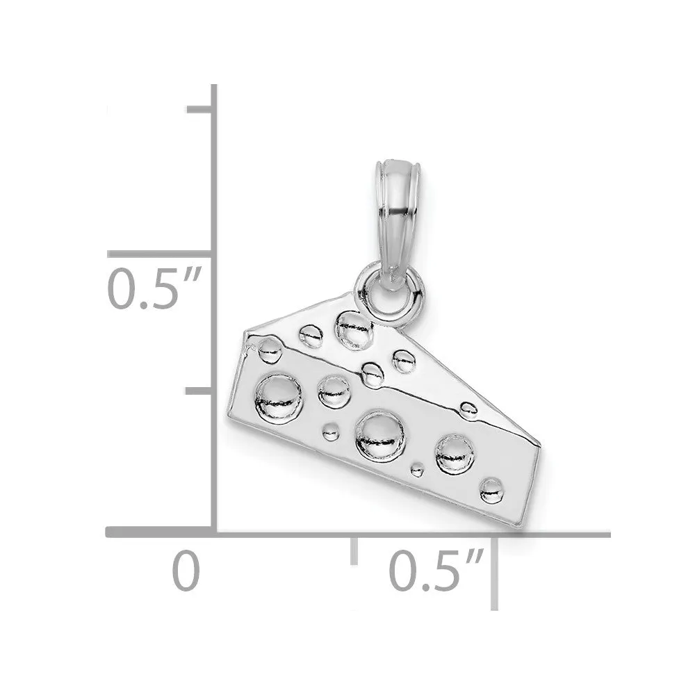 Sterling Silver Polished Cheese Wedge Pendant