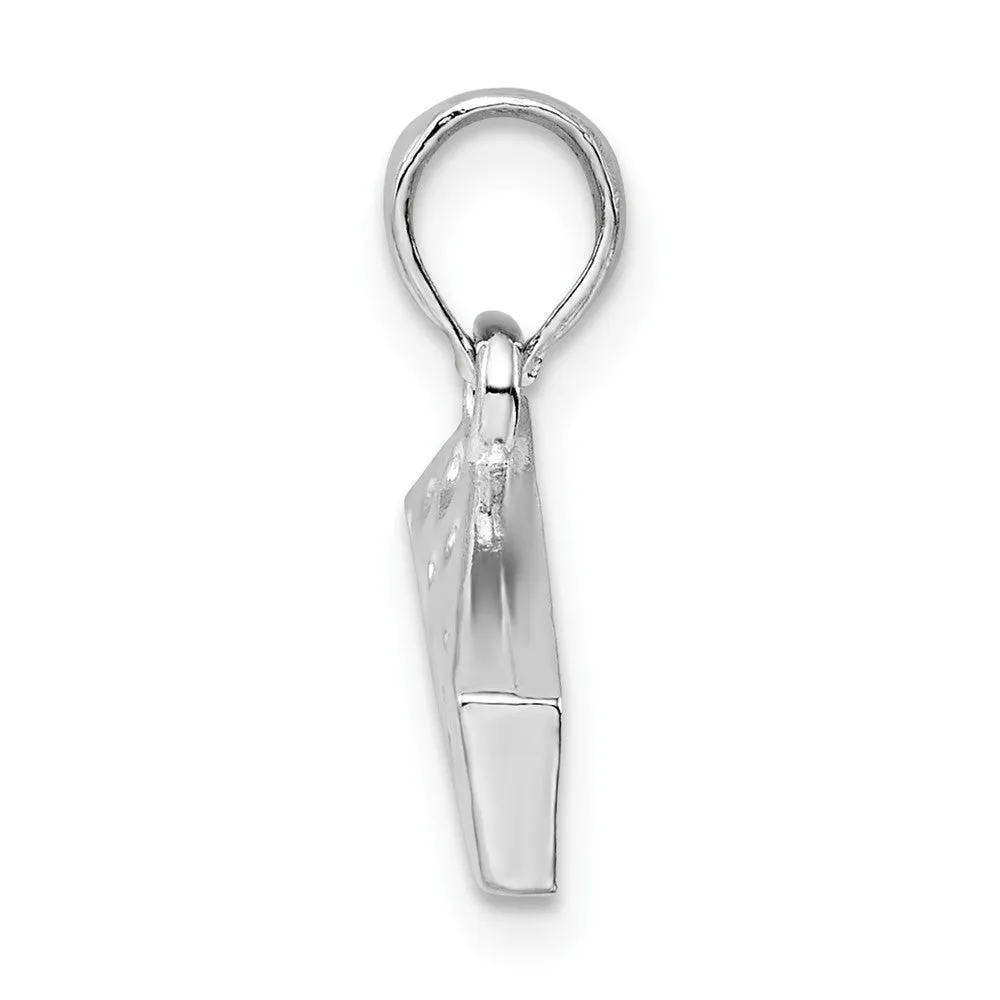 Sterling Silver Polished Cheese Wedge Pendant