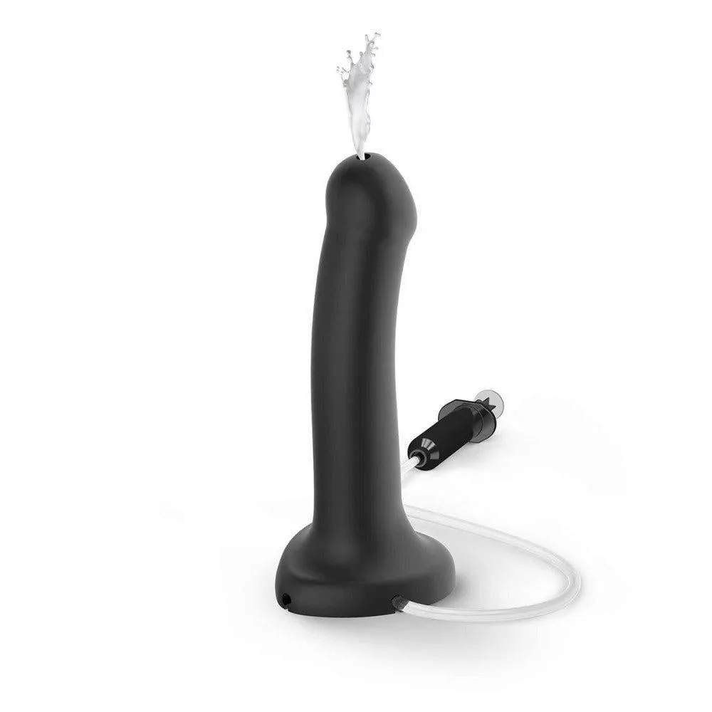 Strap-On-Me 7.5 Inch Silicone Squirting Cum Dildo - Black