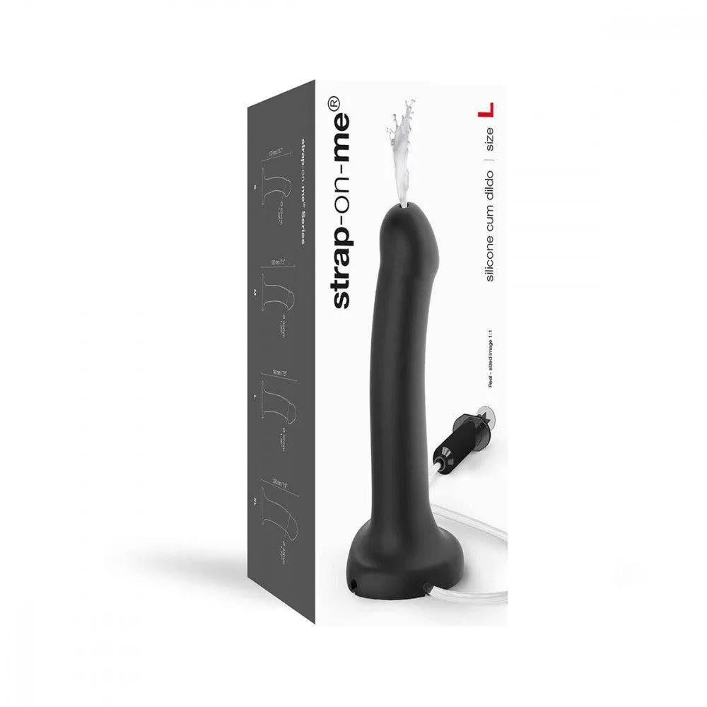 Strap-On-Me 7.5 Inch Silicone Squirting Cum Dildo - Black