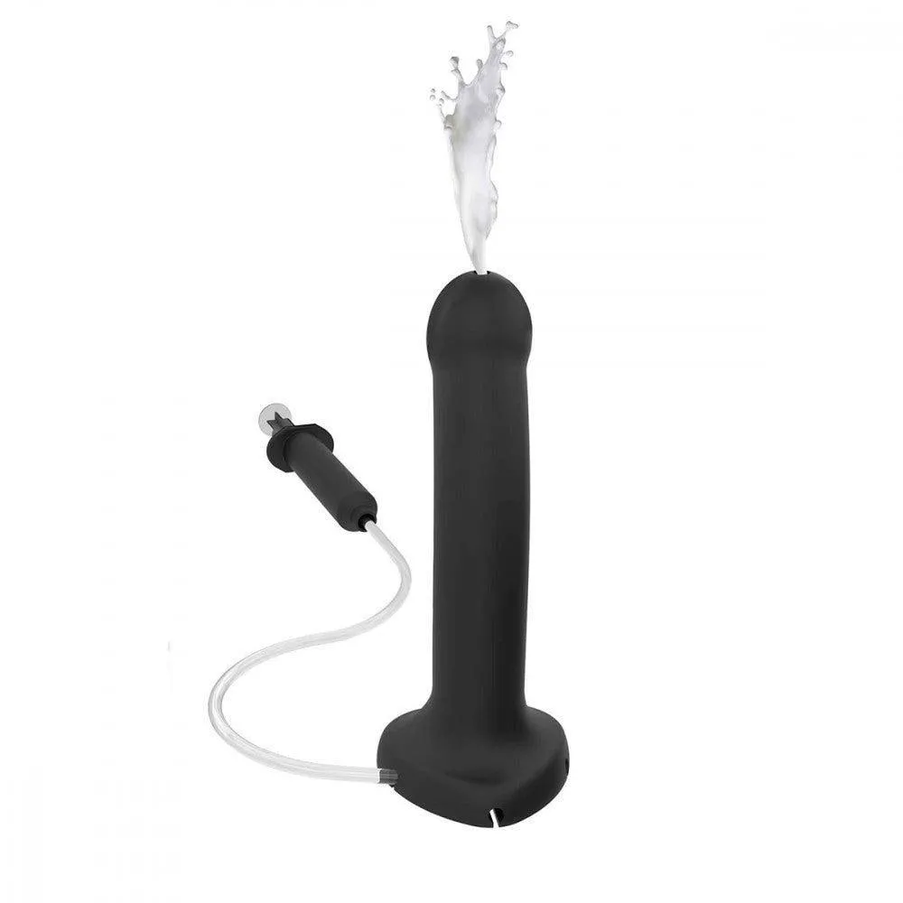 Strap-On-Me 7.5 Inch Silicone Squirting Cum Dildo - Black