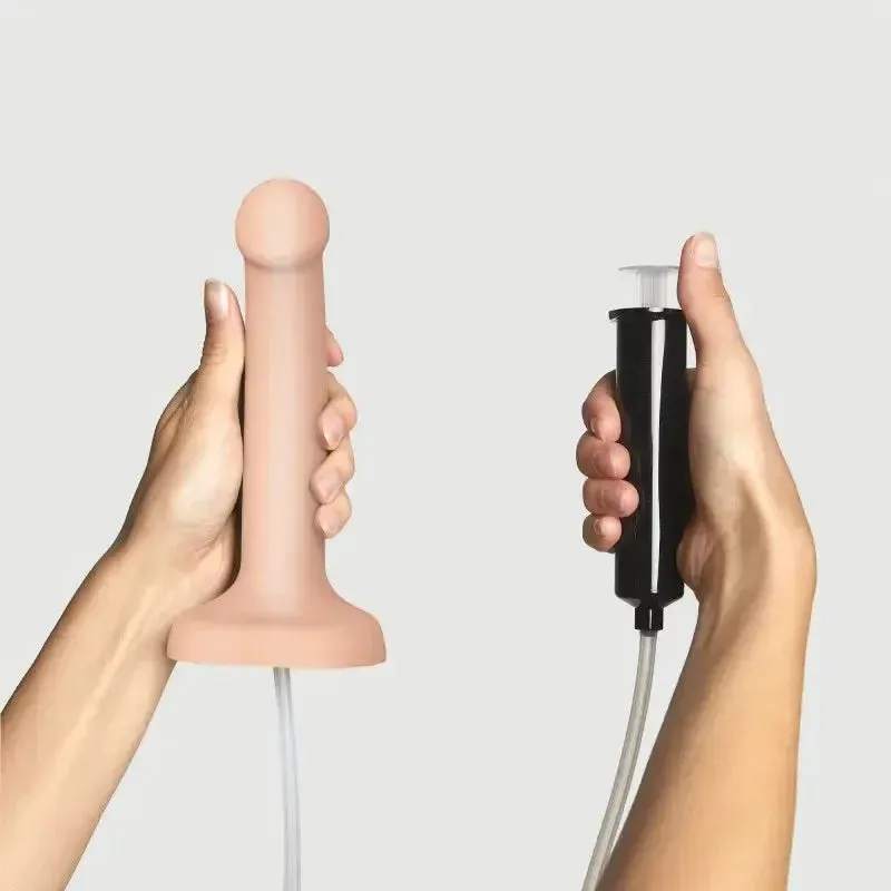 Strap-On-Me 7.5 Inch Silicone Squirting Cum Dildo - Vanilla