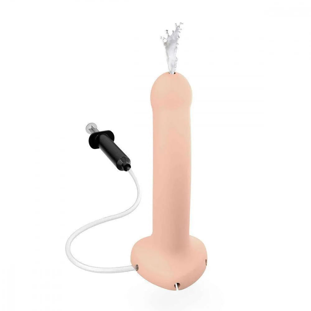 Strap-On-Me 7.5 Inch Silicone Squirting Cum Dildo - Vanilla