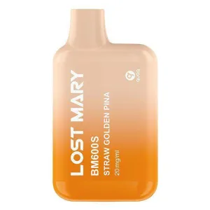 STRAW GOLDEN PINA - LOST MARY BM600S - 20MG(2%) DISPOSABLE VAPE
