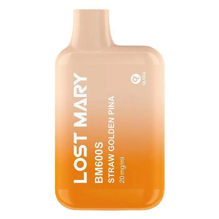 STRAW GOLDEN PINA - LOST MARY BM600S - 20MG(2%) DISPOSABLE VAPE