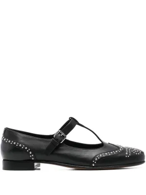 Stud-embellished mary jane shoes