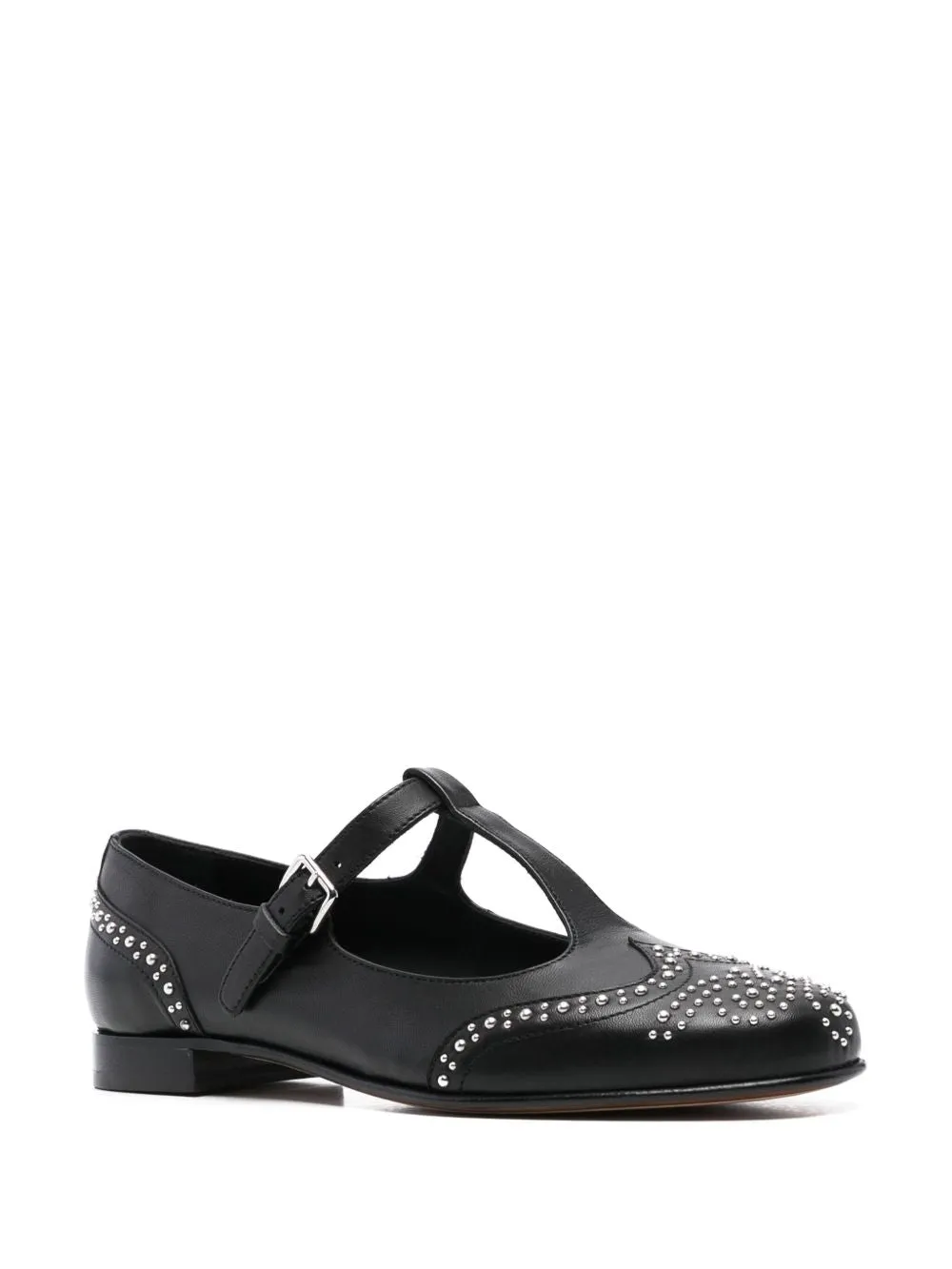 Stud-embellished mary jane shoes