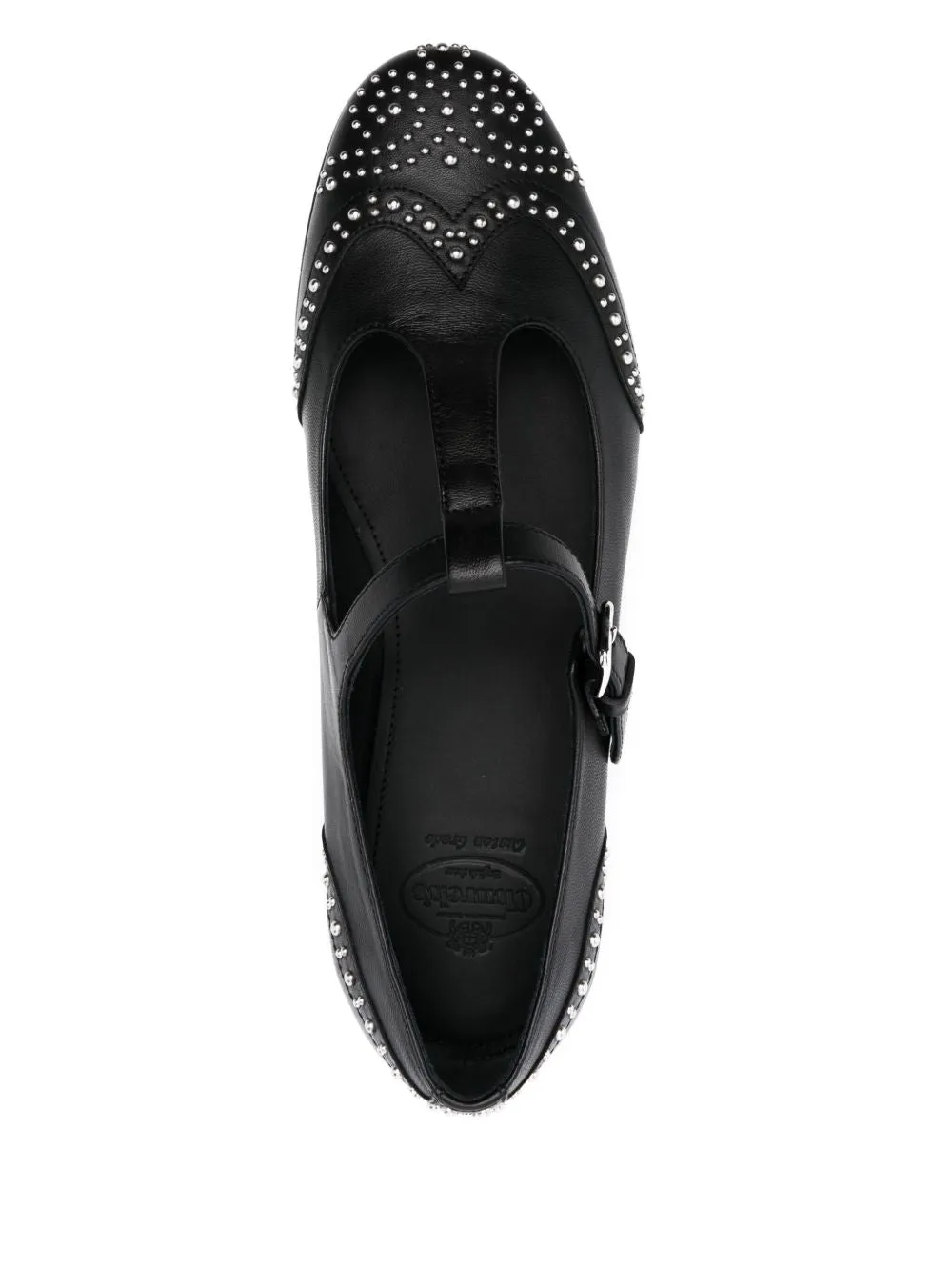 Stud-embellished mary jane shoes