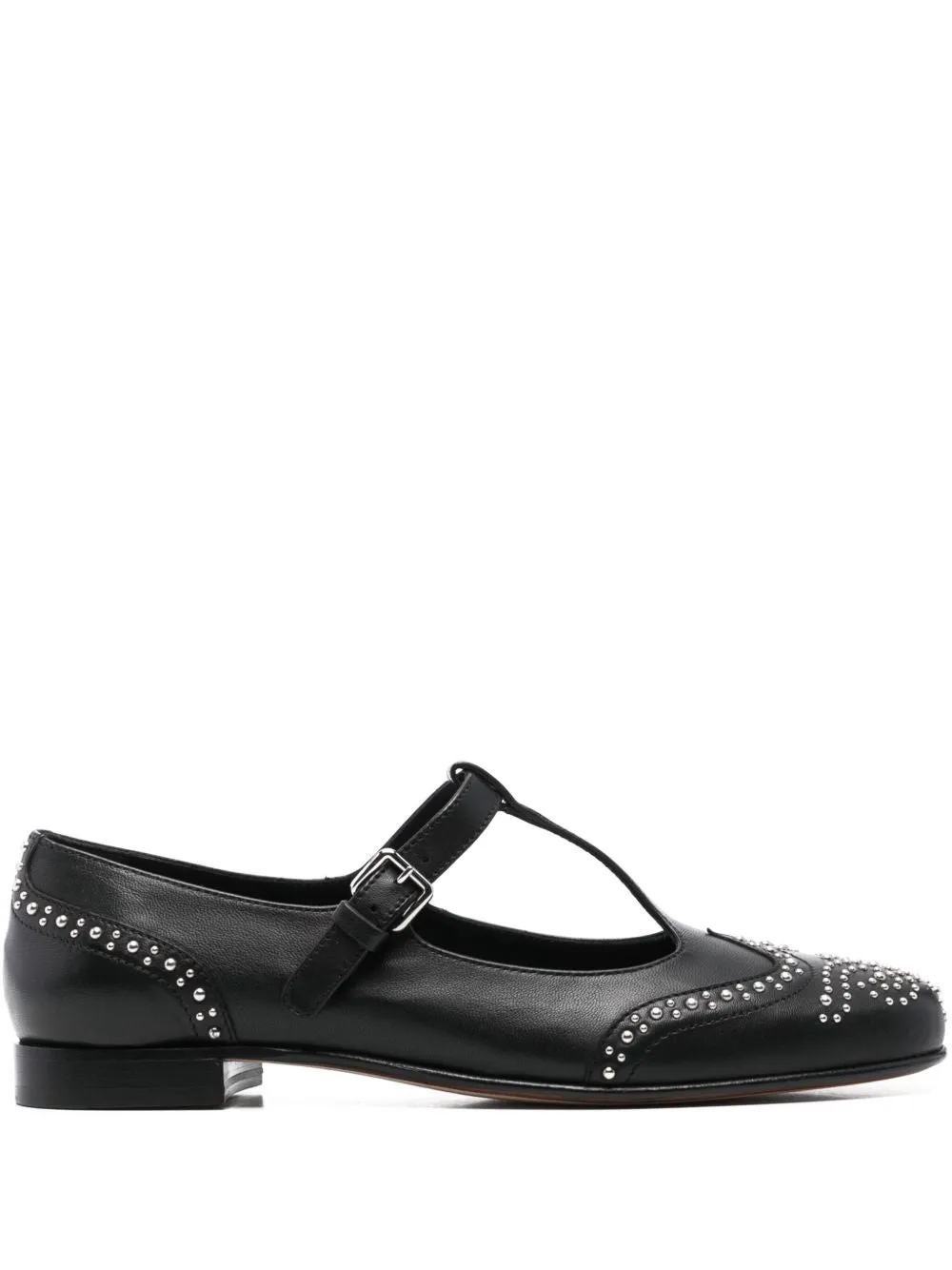 Stud-embellished mary jane shoes