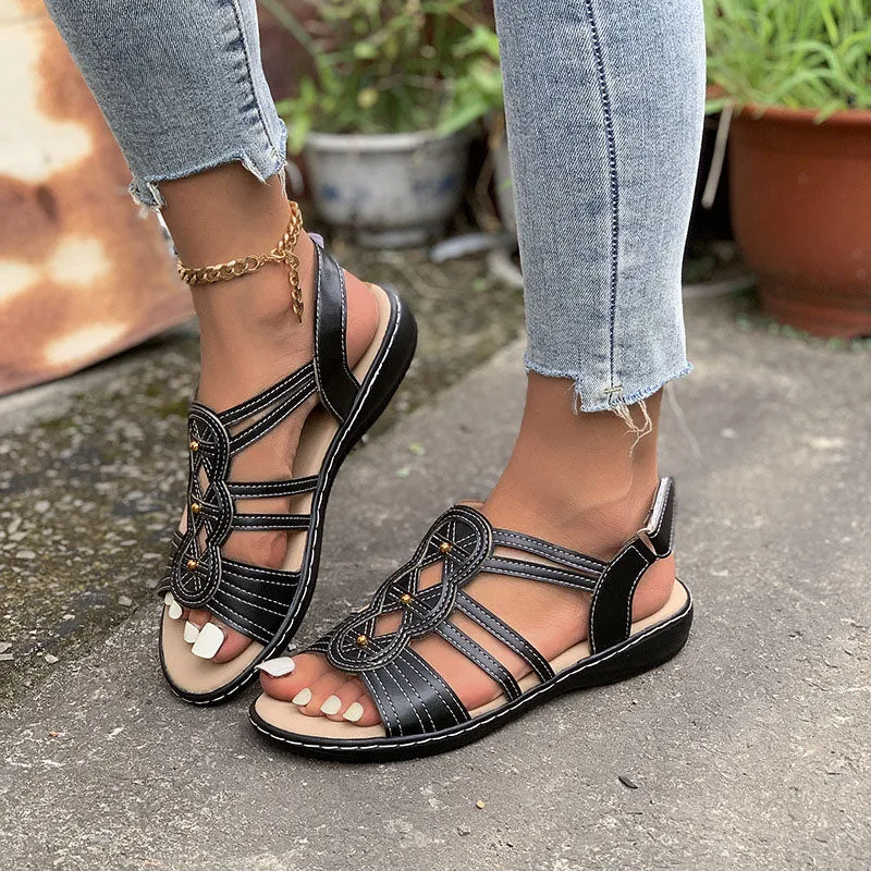 Studded Hollow Roman Sandals